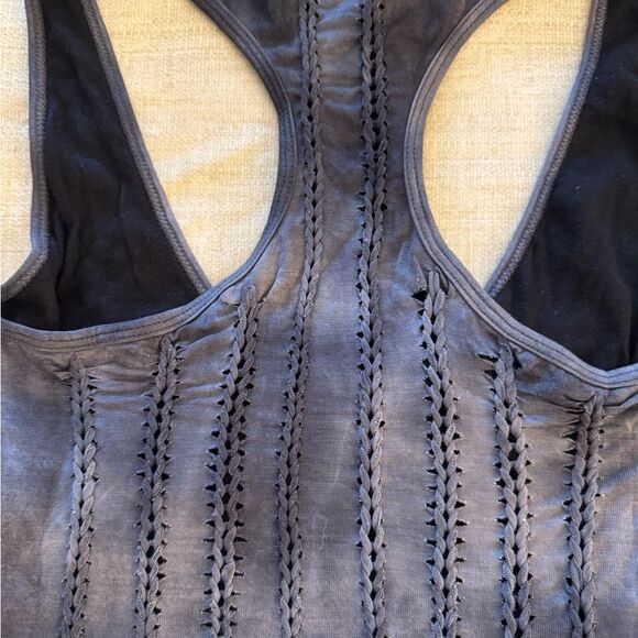Cecilia De Buccourt Distressed Racer Back Grey Tie Dye Tank Top. Cotton. - Picture 5 of 7